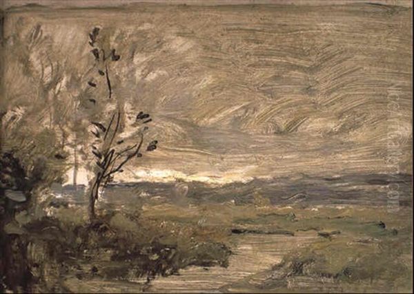 Arbres Au Bord De L'oise Oil Painting by Charles Francois Daubigny