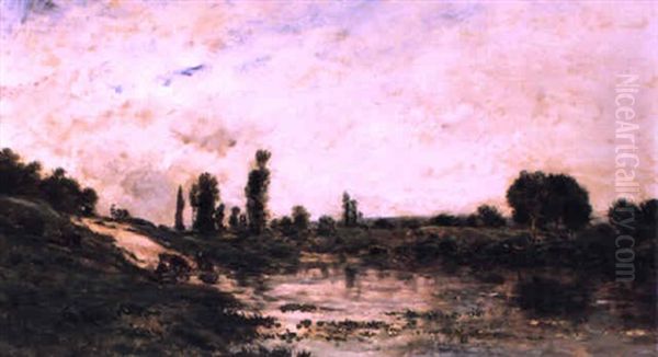 L'etang Oil Painting by Charles Francois Daubigny