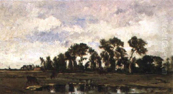 Vaches Au Paturage Oil Painting by Charles Francois Daubigny