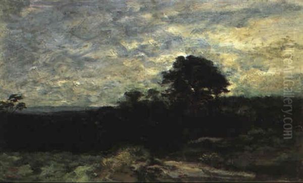 Le Chene Sur La Route De St-jean A Barbizon by Charles Francois Daubigny