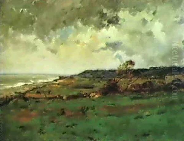 Bord De Mer Pres De Villerville Oil Painting by Charles Francois Daubigny