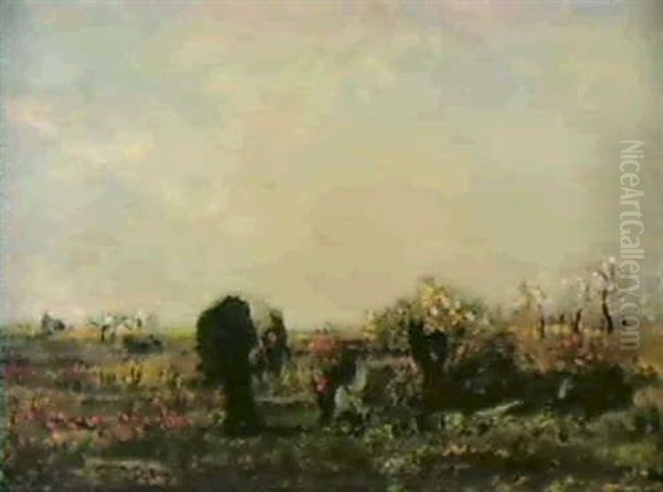 La Moisson Oil Painting by Charles Francois Daubigny