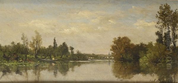 Paysage Anime Oil Painting by Karl Pierre Daubigny