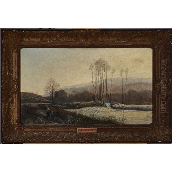 Near Chalons-sure-marne Oil Painting by Karl Pierre Daubigny