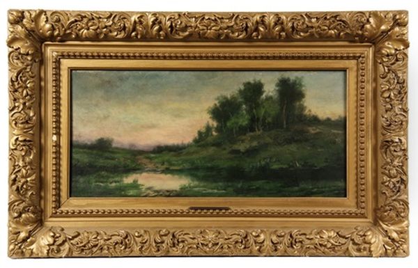 Bucolic River Scene Oil Painting by Karl Pierre Daubigny