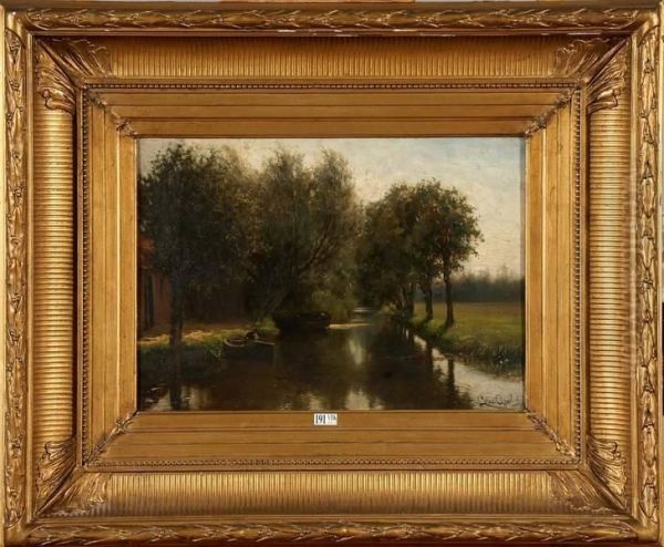 Pecheur Sur Le Petit Canal Oil Painting by Louis Apol