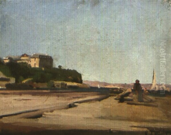 Petit Port De Peche En Normandie Oil Painting by Karl Pierre Daubigny