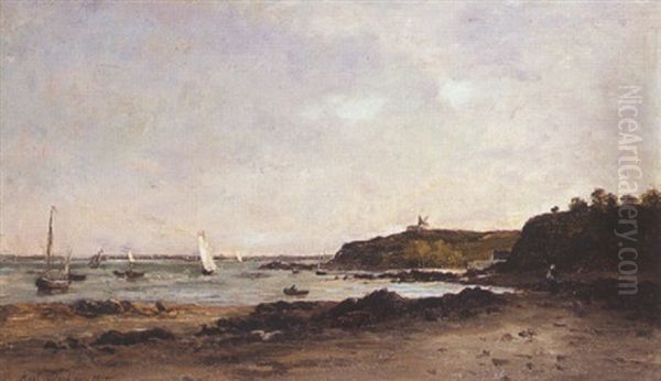 Bord De Mer Anime Oil Painting by Karl Pierre Daubigny