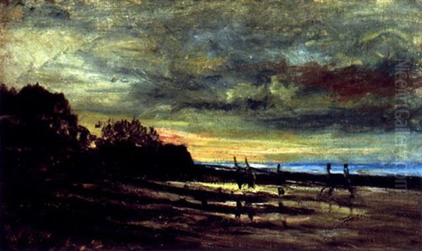 Villerville Oil Painting by Karl Pierre Daubigny