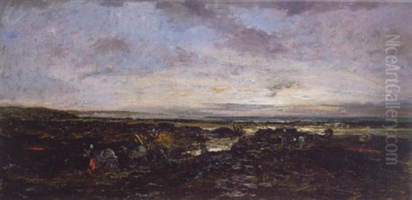 The Sea-weed Gatherer Oil Painting by Karl Pierre Daubigny