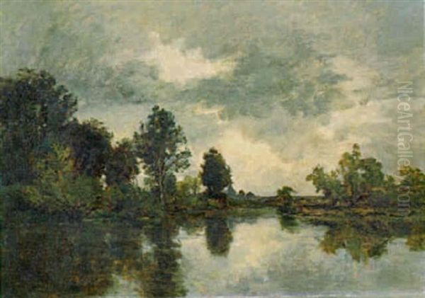 Flusslandschaft Oil Painting by Karl Pierre Daubigny