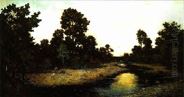 Pecheurs Au Bord De L'oise Oil Painting by Karl Pierre Daubigny