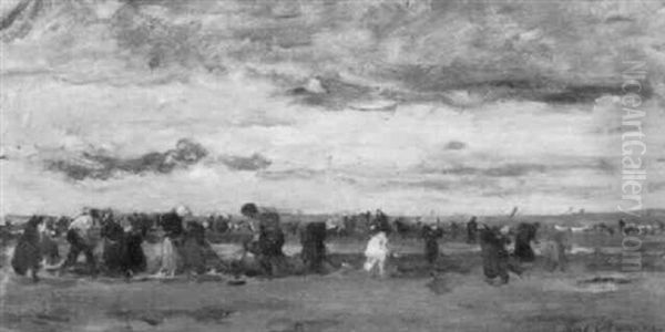 Dans Les Champs Oil Painting by Karl Pierre Daubigny