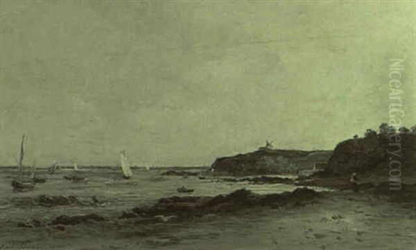 Maree Basse En Bretagne Oil Painting by Karl Pierre Daubigny