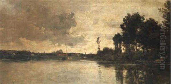 Paysage Fluvial Oil Painting by Karl Pierre Daubigny