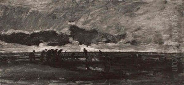 Les Paludiers Oil Painting by Karl Pierre Daubigny