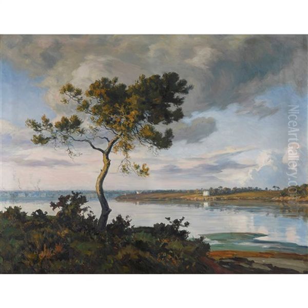 Le Soir (devant Concarneau) Oil Painting by Andre Eugene Dauchez