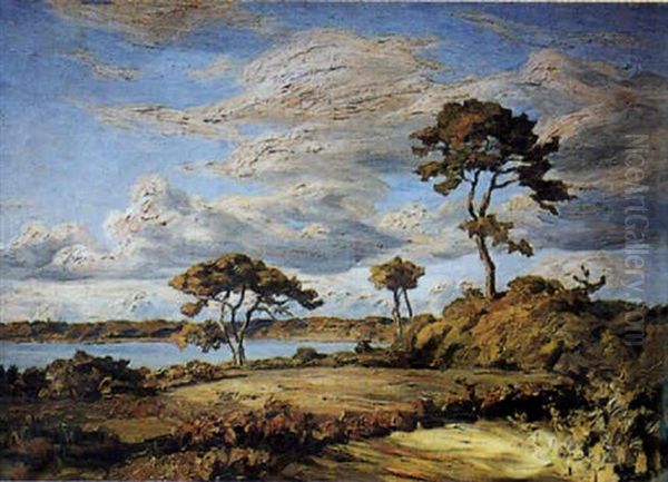 Sur La Grande Baie De L'odet Oil Painting by Andre Eugene Dauchez