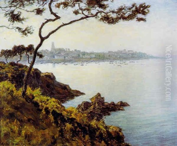 Vue De Port Oil Painting by Andre Eugene Dauchez