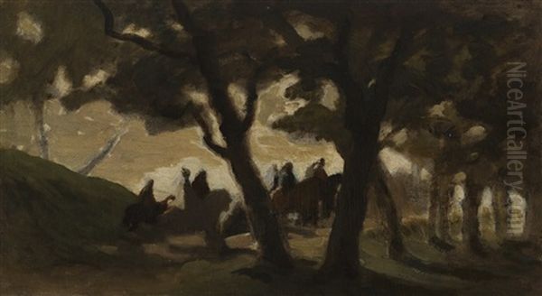 Cavaliers Dans La Foret Oil Painting by Honore Daumier