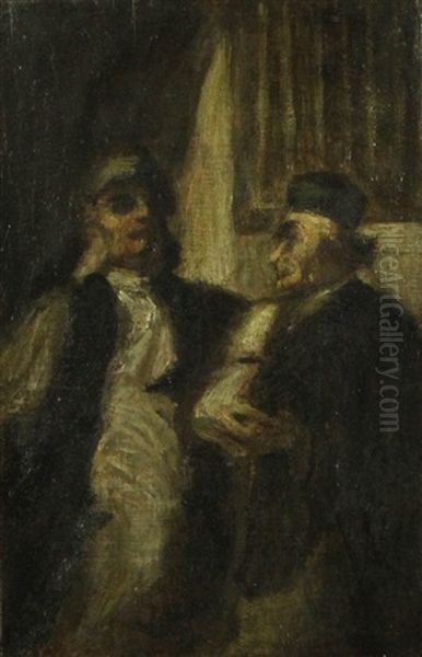 Lawyers Oil Painting by Honore Daumier