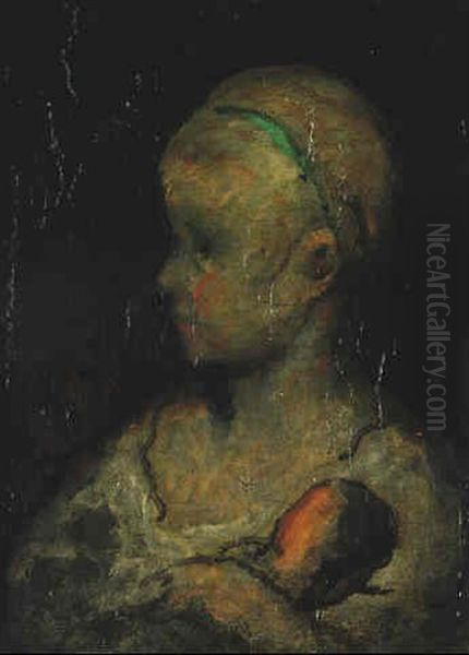 Enfant Avec Une Poupee Oil Painting by Honore Daumier