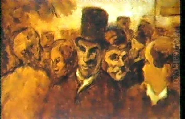 Passants Oil Painting by Honore Daumier