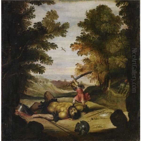 Davide E Golia Oil Painting by Apollonio di Giovanni