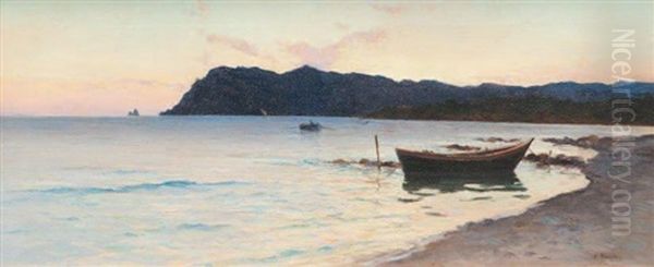 La Baie De Saint Mandrier Oil Painting by Eugene Baptiste Emile Dauphin