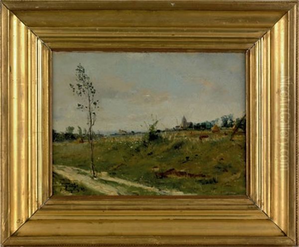 Landscape Oil Painting by Eugene Baptiste Emile Dauphin