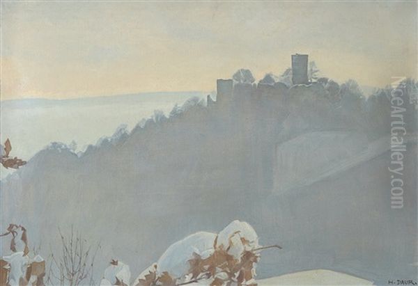 Schloss Roetteln Oil Painting by Hermann Daur