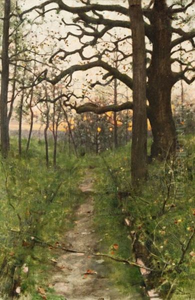 Waldweg Oil Painting by Charles Daux