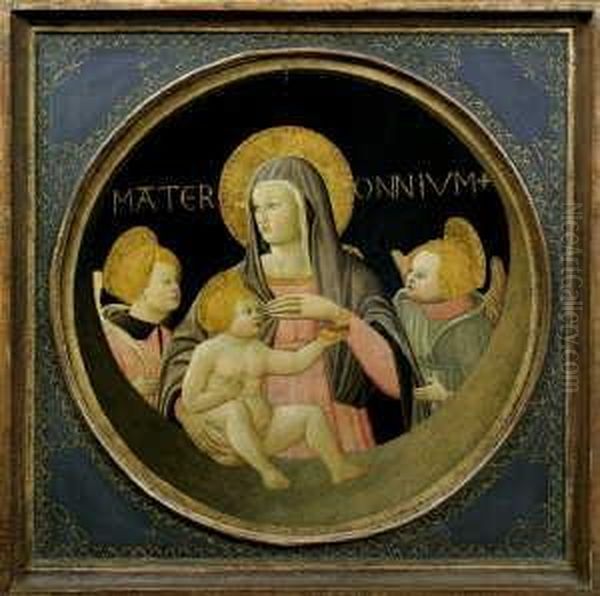 Mater Omnium. Madonna Mit Kind Und Engeln. Oil Painting by Apollonio di Giovanni