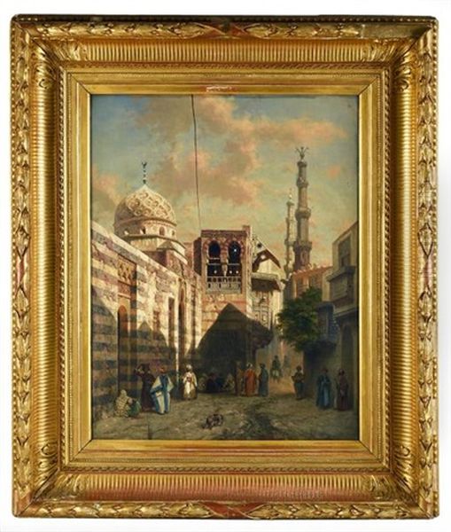 Une Rue Du Caire Oil Painting by Adrien Dauzats