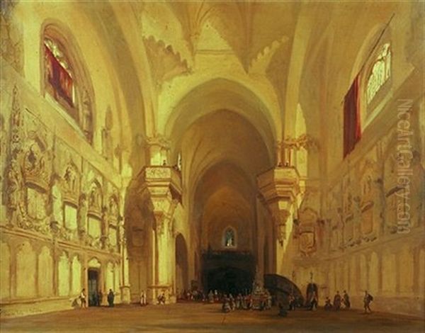 Interieur De La Cathedrale Saint Jean Des Rois A Tolede Oil Painting by Adrien Dauzats