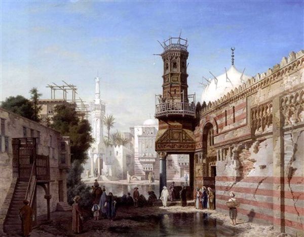 Mosquee Au Caire Oil Painting by Adrien Dauzats