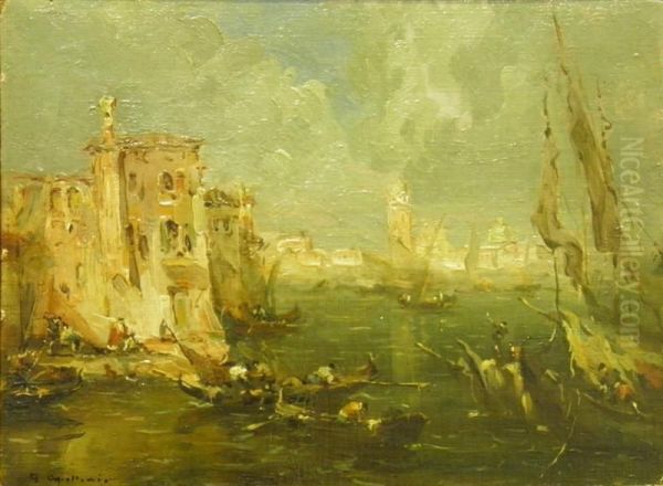 Scena Veneziana Oil Painting by Giovanni Apollonio