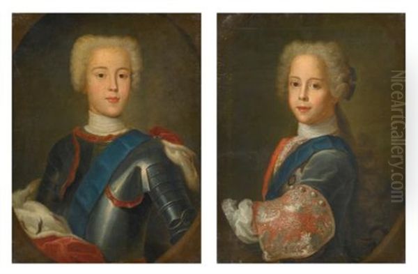 Portrait Of Prince Charles Edward Stuart; Portrait Of Prince Henry Benedict Stuart, Later Cardinal York (pair) Oil Painting by Antonio David