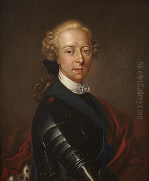 Portrait Of James Edward Francis Stuart The Old Pretender In Armour Oil Painting by Antonio David