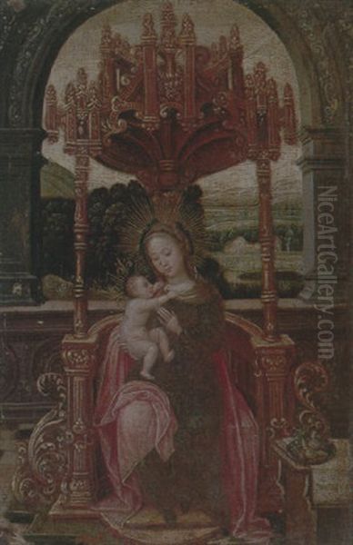 The Virgin And Child Enthroned Oil Painting by Gerard David