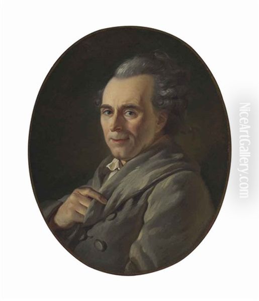 Portrait Of Michel-jean Sedaine Oil Painting by Jacques-Louis David