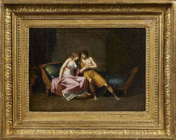 La Seduction Et Le Remords (pair) Oil Painting by Jacques-Louis David