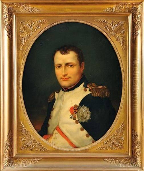 Portrait De Napoleon 1er En Uniforme De Colonel Des Grenadiers De La Garde, Portant La Legion D'honneur Et La Couronne De Fer Oil Painting by Jacques-Louis David