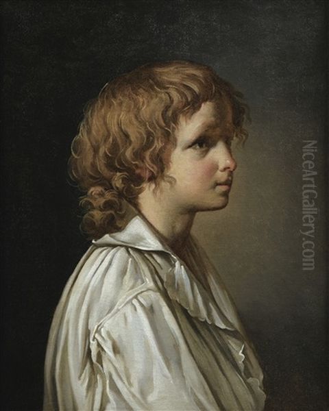 Portrait De Jeune Homme De Profil Oil Painting by Jacques-Louis David