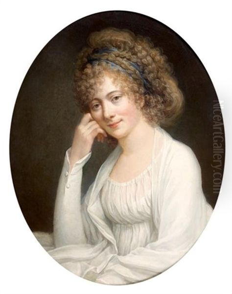 Portrait De Jeune Femme Pensive Oil Painting by Jacques-Louis David