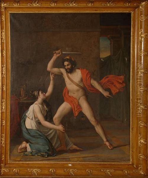 Scene Mythologique Oil Painting by Jacques-Louis David