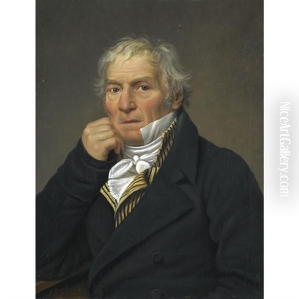 Portrait Of A Man, Bust-length (lorenzo Carlo Cantoni?) Oil Painting by Jacques-Louis David