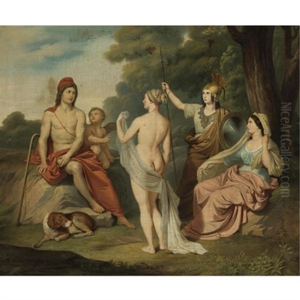 The Judgment Of Paris Oil Painting by Jacques-Louis David