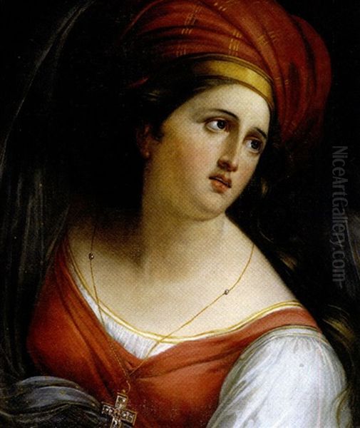 Portrait Of A Woman In A Turban Oil Painting by Jacques-Louis David