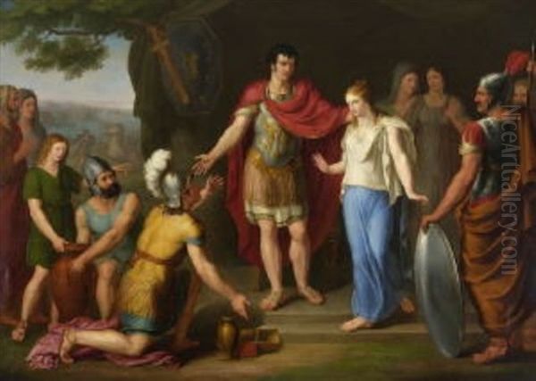 Die Grosmut Des Scipio Oil Painting by Jacques-Louis David